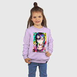 Свитшот хлопковый детский Дандадан: Момо Аясэ, цвет: лаванда — фото 2