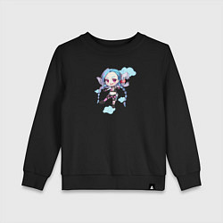 Свитшот хлопковый детский Chibi Jinx, цвет: черный