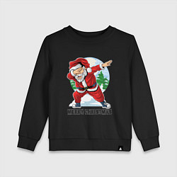 Свитшот хлопковый детский Dab Santa, цвет: черный