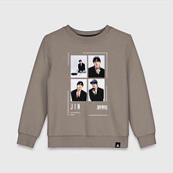 Свитшот хлопковый детский Jin bts selfie, цвет: утренний латте