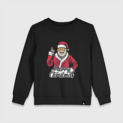 Свитшот хлопковый детский Christmas Santa, цвет: черный