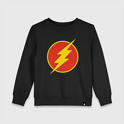 Свитшот хлопковый детский Flash logo, цвет: черный