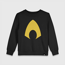 Свитшот хлопковый детский Aquaman logo, цвет: черный