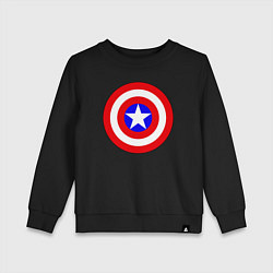 Свитшот хлопковый детский Captain America logo, цвет: черный