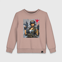 Детский свитшот Cool military girl - graffiti