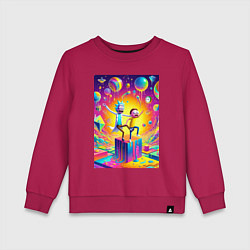 Свитшот хлопковый детский Rick and Morty - surrealistic fantasy, цвет: маджента