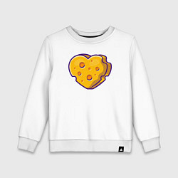 Свитшот хлопковый детский Сырная любовь, цвет: белый