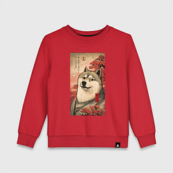 Свитшот хлопковый детский Doge meme - japan style, цвет: красный