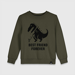 Свитшот хлопковый детский Godzilla best friend, цвет: хаки