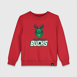 Свитшот хлопковый детский Milwaukee Bucks NBA, цвет: красный