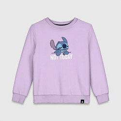 Свитшот хлопковый детский Not today Stitch, цвет: лаванда