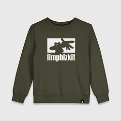 Свитшот хлопковый детский Limp Bizkit - logo, цвет: хаки