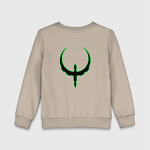 Детский свитшот Чёрно-зелёный знак quake / Миндальный – фото 2