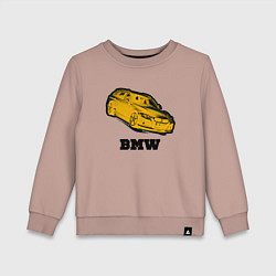 Свитшот хлопковый детский Золотой bmw, цвет: пыльно-розовый