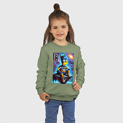 Свитшот хлопковый детский Batbart - ai art fantasy, цвет: авокадо — фото 2