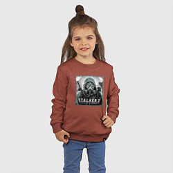Свитшот хлопковый детский Stalker 2 heart of Chornobyl radiation 2, цвет: кирпичный — фото 2