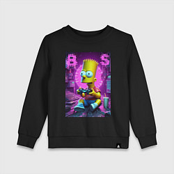 Свитшот хлопковый детский Bart Simpson - cool gamer, цвет: черный