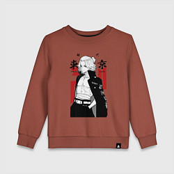 Свитшот хлопковый детский Токийские мстители Мандзиро, цвет: кирпичный
