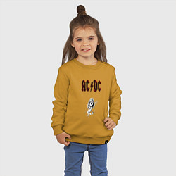 Свитшот хлопковый детский AcDc - roook, цвет: горчичный — фото 2