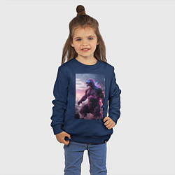 Свитшот хлопковый детский Годзилла - король монстров, цвет: тёмно-синий — фото 2