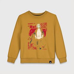 Свитшот хлопковый детский Токийские мстители Мандзиро Сано манга, цвет: горчичный