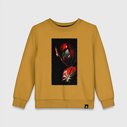 Свитшот хлопковый детский Человек паук паркер, цвет: горчичный