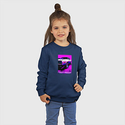 Свитшот хлопковый детский Neon racer, цвет: тёмно-синий — фото 2