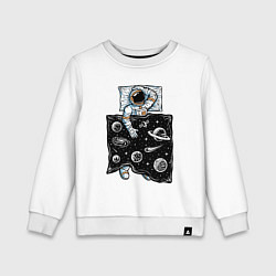 Свитшот хлопковый детский Космический сон, цвет: белый