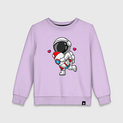 Свитшот хлопковый детский Любимая ракета, цвет: лаванда