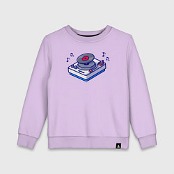 Свитшот хлопковый детский Музыкальный виниловый проигрыватель, цвет: лаванда