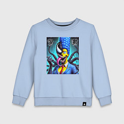 Свитшот хлопковый детский Веном вселился в Мардж Симпсон - прикол, цвет: мягкое небо