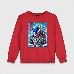 Свитшот хлопковый детский Sonic-Venom - ai art fantasy, цвет: красный