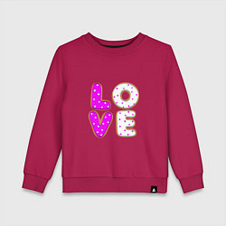 Детский свитшот Love - розовый пряник