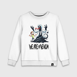 Свитшот хлопковый детский We are Venom - Rick-symbiote and Morty, цвет: белый