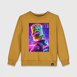 Свитшот хлопковый детский Cyber Bart - neon glow, цвет: горчичный