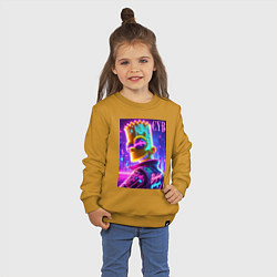 Свитшот хлопковый детский Cyber Bart - neon glow, цвет: горчичный — фото 2