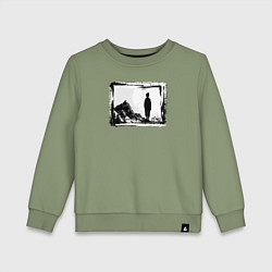 Свитшот хлопковый детский Путешествия по тропам, цвет: авокадо