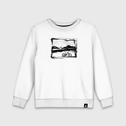 Детский свитшот Птицы, горы и байк