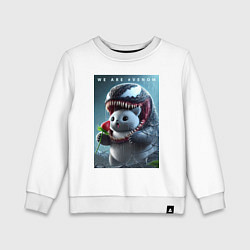 Свитшот хлопковый детский Kitten-Venom meme, цвет: белый