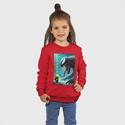 Свитшот хлопковый детский Baby and Symbiote - we are a Venom meme, цвет: красный — фото 2