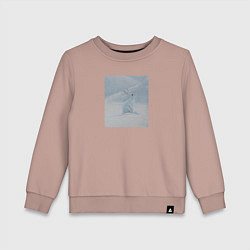 Свитшот хлопковый детский Снежный белый заяц, цвет: пыльно-розовый