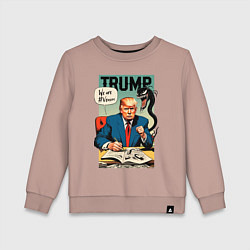 Свитшот хлопковый детский Trump - we are Venom meme, цвет: пыльно-розовый