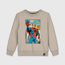 Свитшот хлопковый детский Spider-Trump - retro, цвет: миндальный