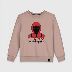 Свитшот хлопковый детский Squid game man, цвет: пыльно-розовый