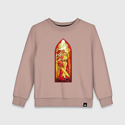 Свитшот хлопковый детский Космодесантник в арке, цвет: пыльно-розовый