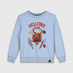 Свитшот хлопковый детский Stranger things - hellfire club, цвет: мягкое небо