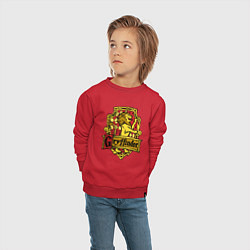Свитшот хлопковый детский Hogwarts - gryffindor logo, цвет: красный — фото 2