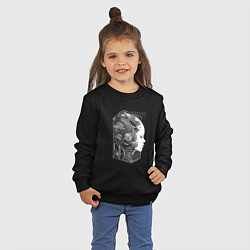 Свитшот хлопковый детский Девушка биокиборг, цвет: черный — фото 2