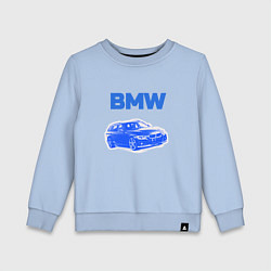 Свитшот хлопковый детский Blue bmw, цвет: мягкое небо