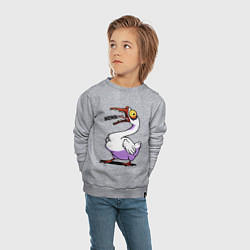 Свитшот хлопковый детский Гусь - кряк, цвет: меланж — фото 2